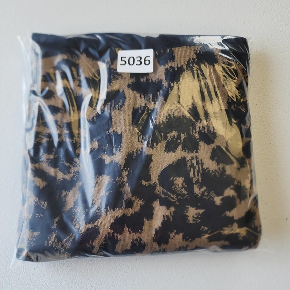 Calvin Klein Animal Print Sleeveless Turtleneck Sheath Dress Size Large - Picture 6 of 6